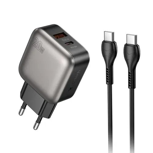 LAMTECHDUALPORTQC3.0CHARGERSETPD20WWITHTYPE-CTOTYPE-CCABLE60W1MGREY