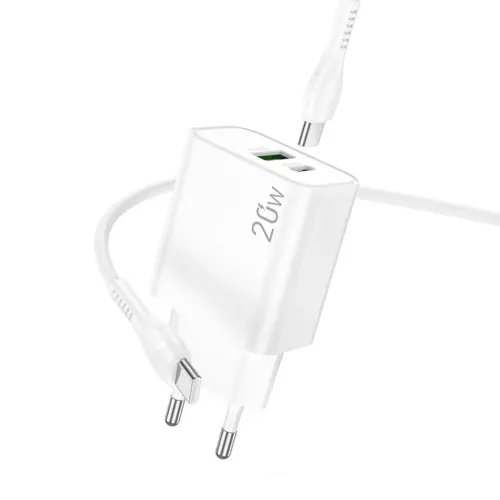 LAMTECHDUALPORTQC3.0PD20WCHARGERWITHTYPE-CTOTYPE-CCABLE60W1MWHITE