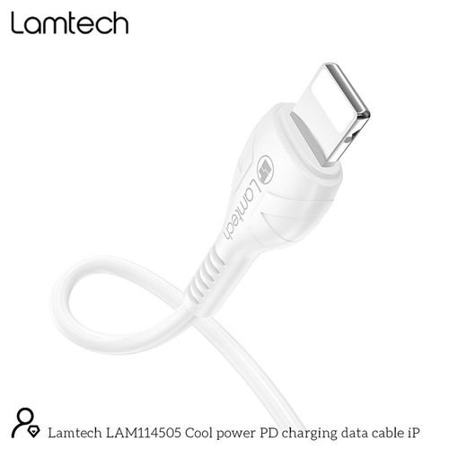 LAMTECHFASTCHARGINGANDDATACABLETYPE-CTOLIGHTNING1M27WWHITE