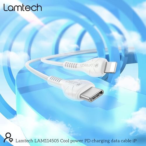 LAMTECHFASTCHARGINGANDDATACABLETYPE-CTOLIGHTNING1M27WWHITE