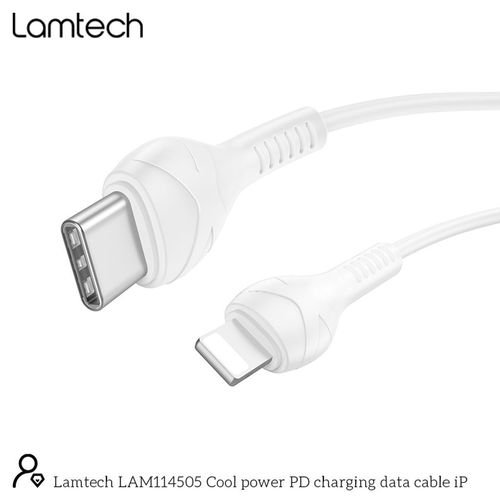 LAMTECHFASTCHARGINGANDDATACABLETYPE-CTOLIGHTNING1M27WWHITE