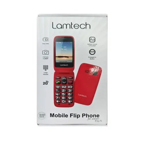 LAMTECHFLIPPHONE2.8DISPLAYWITHBTFMRADIOSOS1400mAhGRMENUFLIP-XRED