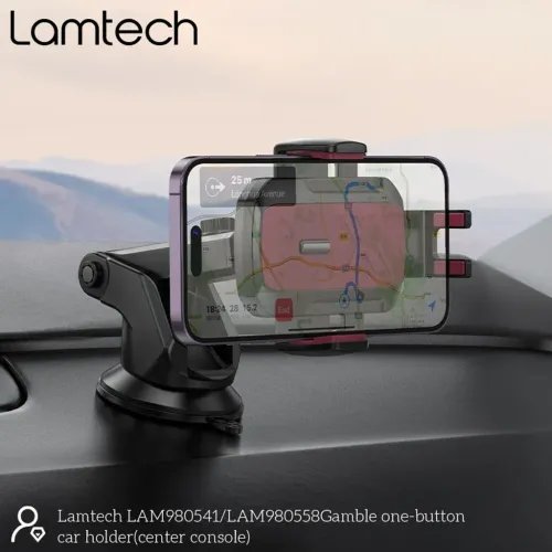 LAMTECHMULTI-ANGLECLAMPINGCARHOLDERFORSMARTPHONESUPTO7BLACKRED