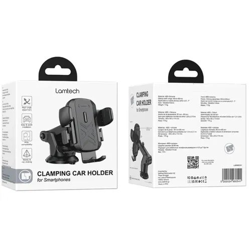 LAMTECHMULTI-ANGLECLAMPINGCARHOLDERFORSMARTPHONESUPTO7BLACK