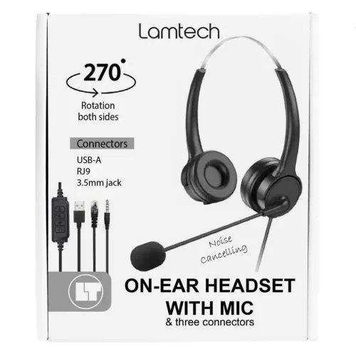LAMTECHON-EARHEADSETWITHANCMICAND3CONNECTORS