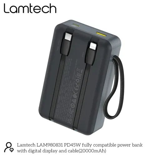 LAMTECHPOWERBANK20000MAHWITHTYPE-CANDLIGHTNINGBUILT-INCABLESQC3.0PD45W