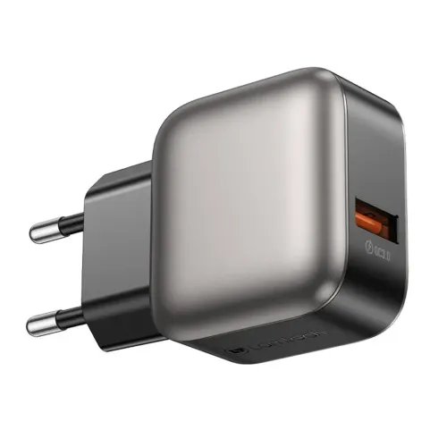 LAMTECHSINGLEUSBPORTABLEQC3.0CHARGER18WGREY
