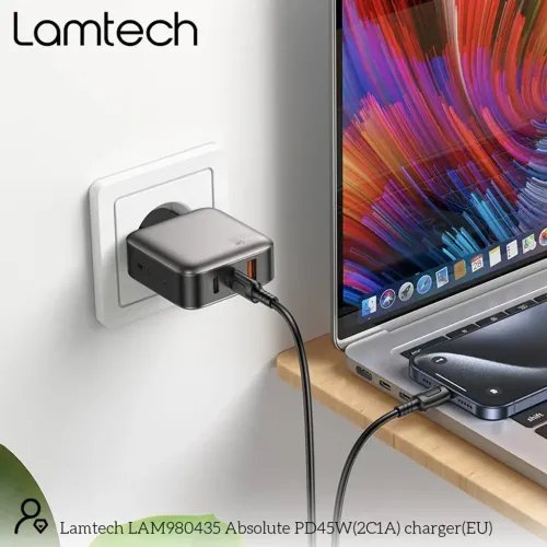 LAMTECHTHREEPORTSGaNCHARGERPD45WGREY