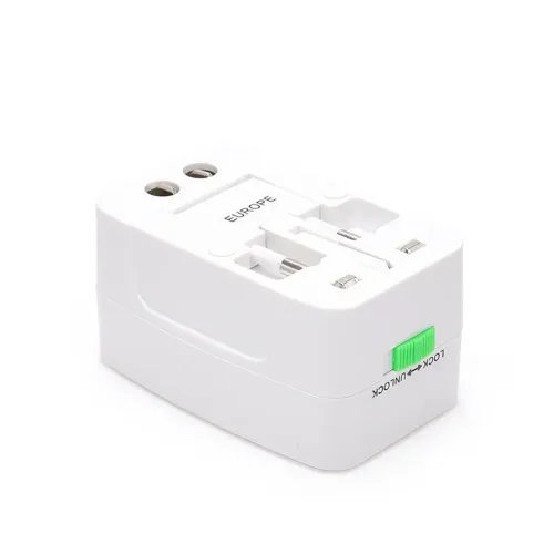 LAMTECHUNIVERSALTRAVELADAPTERWITH2USBPORT4DIFFERENTPLUGS