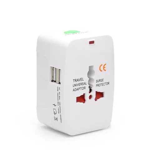 LAMTECHUNIVERSALTRAVELADAPTERWITH2USBPORT4DIFFERENTPLUGS