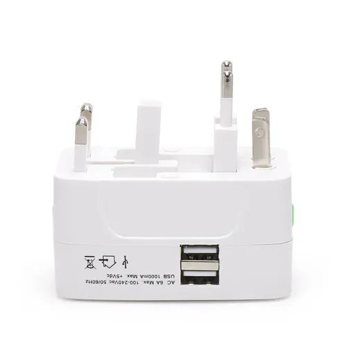 LAMTECHUNIVERSALTRAVELADAPTERWITH2USBPORT4DIFFERENTPLUGS