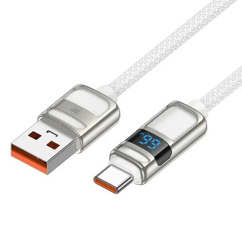 LAMTECHUSBTOTYPE-C5AHIGHPOWERDISPLAYCHARGEDATACABLE66W1.2MWHITE
