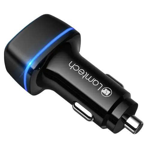 LAMTECH 2xUSB 24A CAR CHARGER FOR MOBILE PHONES BLACK