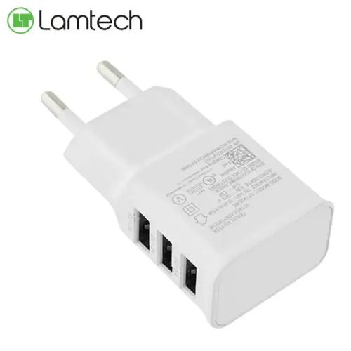 LAMTECH 3xUSB CHARGER 21A WHITE