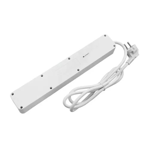 LAMTECH5WAYSURGEPROTECTORWITH1xTYPE-C1xUSB5xSCHUKOBLACKWHITE1.5M