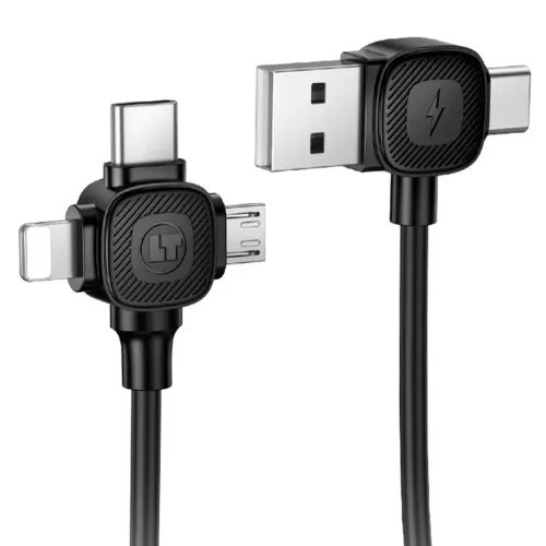 LAMTECH6-IN-1CHARGINGCABLETYPE-CUSBTOTYPE-CLIGHTNING-MICRO-USB3A1.5MBLACK