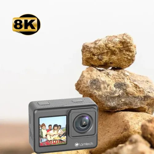 LAMTECH8KEISDUALSCREENWIFIACTIONCAMERAWITHREMOTECONTROLBLACK