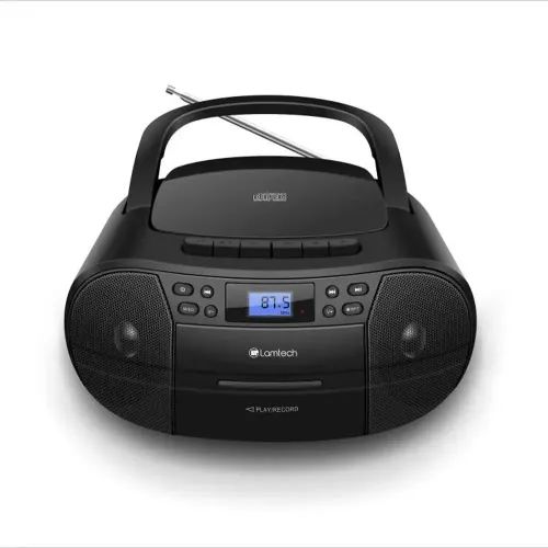 LAMTECH BLUETOOTH RADIOCDCASSETTE BOOMBOX BLACK