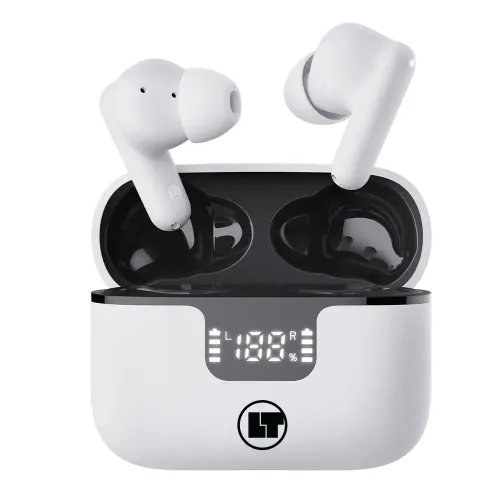 LAMTECH BT5.3 EARBUDS ANC 4MIC ENC WITH LED CHARGING CASE WHITE