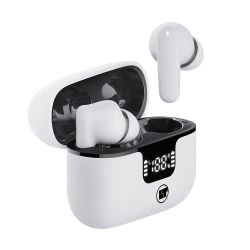 LAMTECH BT5.3 EARBUDS ANC 4MIC ENC WITH LED CHARGING CASE WHITE