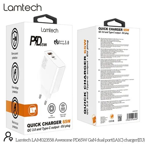 LAMTECH CHARGER USB QC3.0TYPE-C 65W