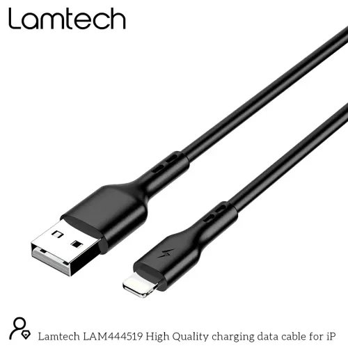 LAMTECH CHARGING DATACABLE LIGHTNING 1m BLACK