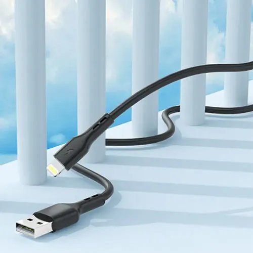 LAMTECH CHARGING DATACABLE LIGHTNING 1m BLACK