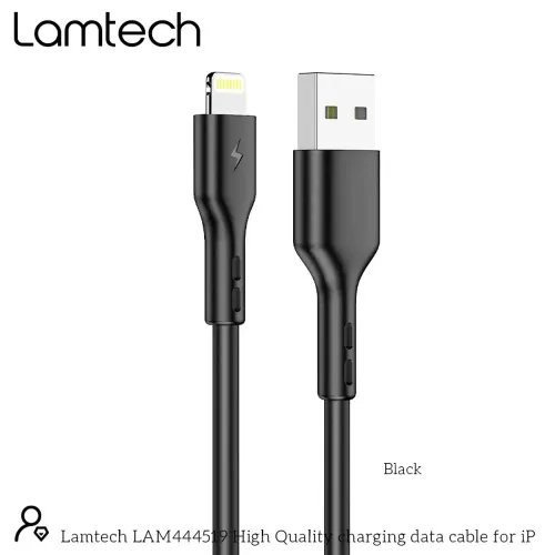 LAMTECH CHARGING DATACABLE LIGHTNING 1m BLACK