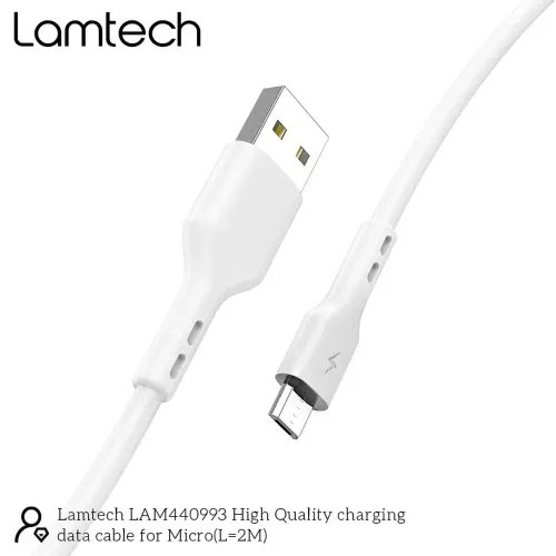 LAMTECH DATACABLE MICRO USB 2m WHITE