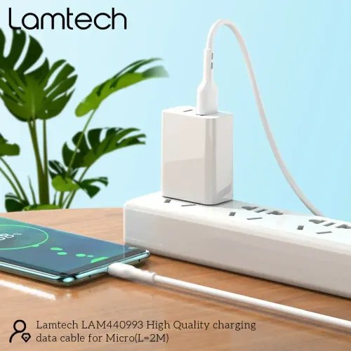 LAMTECH DATACABLE MICRO USB 2m WHITE