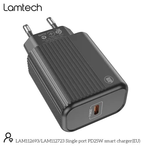 LAMTECH FAST CHARGER TYPE-C PD25W BLACK