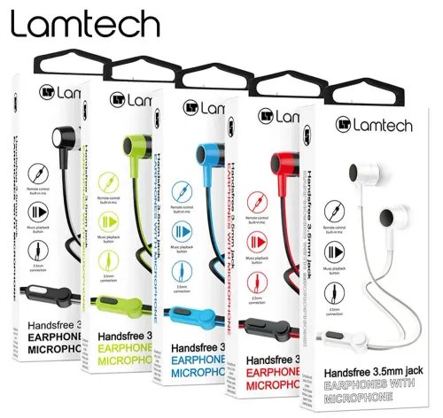 LAMTECH HANDSFREE WITH MIC 35MM JACK WHITE