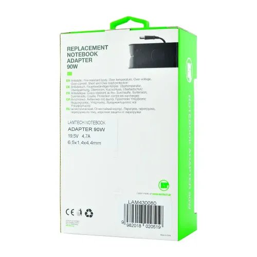 LAMTECH NOTEBOOK ADAPTER 90W SONY 195V47A 65x14x44mm