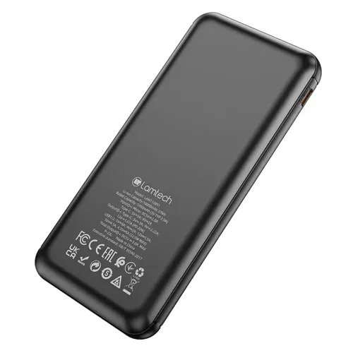 LAMTECH POWERBANK 10000MAH QC30PD20W BLACK