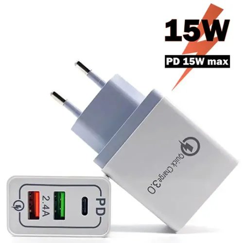 LAMTECH QUICK CHARGER 15W HIGH SPEED QC3.0 AND TYPE-C OUTPUT
