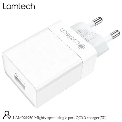 LAMTECH QUICK CHARGER USB3.0 18W WHITE
