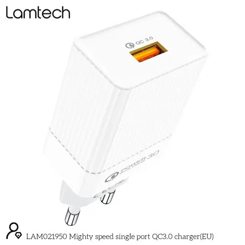 LAMTECH QUICK CHARGER USB3.0 18W WHITE