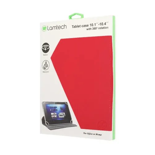 LAMTECH RED UNIVERSAL 10.1-10.4 TABLET CASE WITH 360 ROTATION