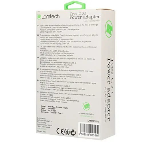 LAMTECH TYPE C 3.1 POWER ADAPTER 87W 202V 43A