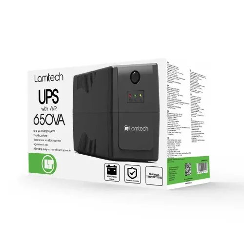 LAMTECH UPS WITH AVR 650VCPU 12V7AH 2 SCHUKO SOCKET