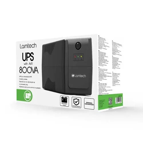 LAMTECH UPS WITH AVR 800VCPU 12V9AH 2 SCHUKO SOCKET