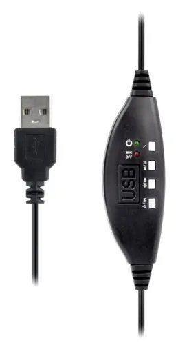 LAMTECH USB STEREO HEADPHONE WITH MIC NOISE CANCELLING BLACK