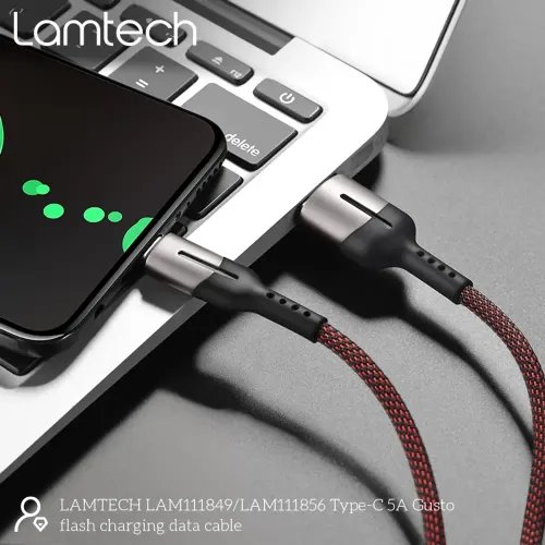 LAMTECH USB TYPE-C DATA CABLE 5A 12M BLACK