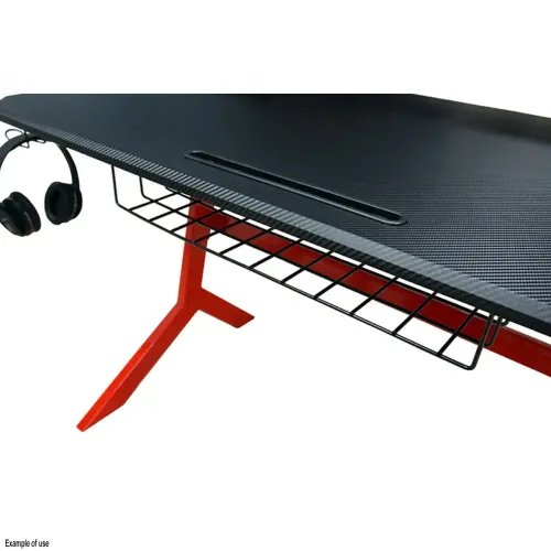 LC-POWER GAMING DESK WITH EXTRA SHELVES BLACKRED