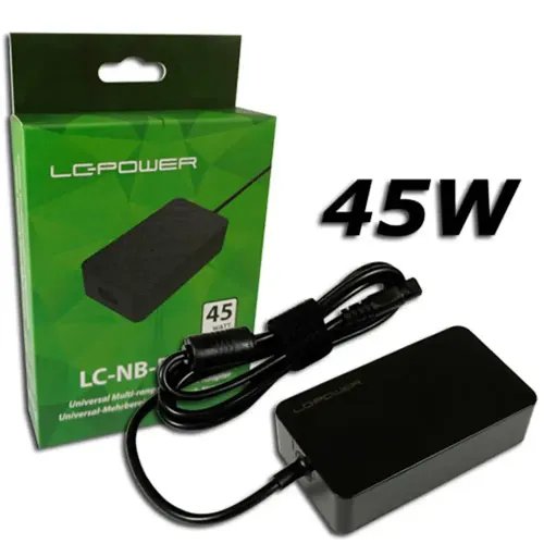 LC-POWER UNIVERSAL MULTI RANGE NOTEBOOK ADAPTER 45W 19-195V158-237A10 TIPS