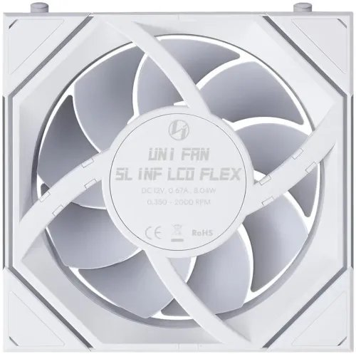 LIANLIUNIFANSLINFLCDFLEXReverse-White-Wireless1201pcCaseFan-NoControllerInclud