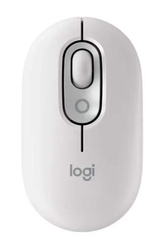 LOGITECHMousePOPWirelessWithEmojiButtonWhite