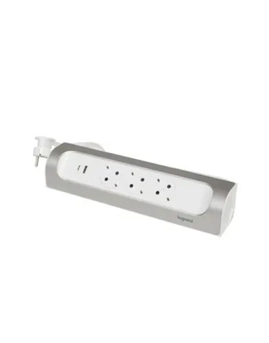 LegrandSurgeArrest3Outlets1mCableCornerWhiteSilver
