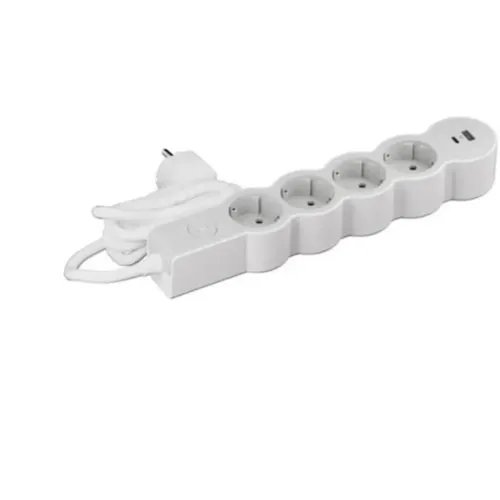 LegrandSurgeArrest4Outlets1.5mUSBACCableWhiteGrey