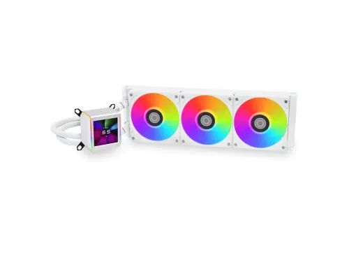 Lian Li Galahad II LCD 360 White - AIO GPU Liquid Cooler with ARGB Fans